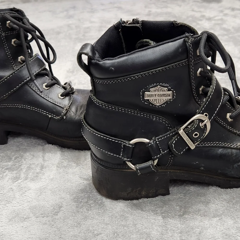 Harley-Davidson® Women's Size 10 Tegan 4-Inch Black Lace-Up Boots. - Picture 7 of 10